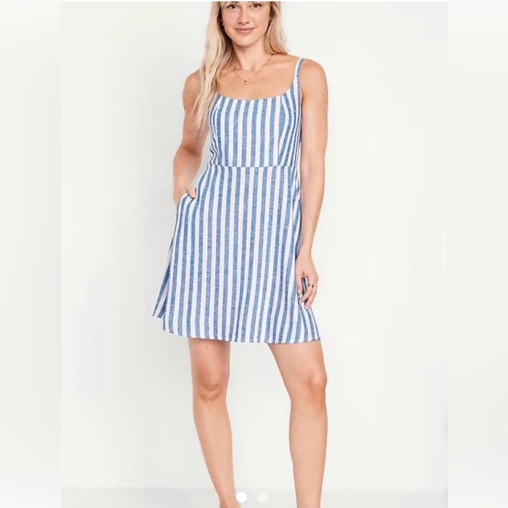 OLD NAVY Blue and White Striped Sundress